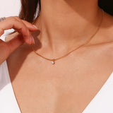 Asymmetric Bead Zircon Pendant Necklace – Waterproof 18K Gold Plated Necklace | Ezra Gems