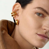 Three Layer Ear Clip Earrings – Waterproof 18K Gold Plated Earrings | Ezra Gems