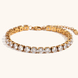 AAA Zircon Tennis Jewelry – Waterproof 18K Gold Plated Necklace and Bracelet | Ezra Gems