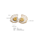 Enamel Conch Stud Earrings