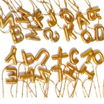 Gold letter-shaped balloons on a white background with 'Yarup' branding.