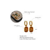 CZ Square Drop Earrings