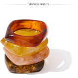 Thick Resin Cuff Bangle Bracelet