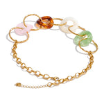 Resin Acrylic Round Statement Necklace – Waterproof 18K Gold Plated Necklace | Ezra Gems