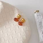 Vintage Resin Drop Earrings – Waterproof 18K Gold Plated Earrings | Ezra Gems