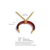 Resin Horn Pendant Long Necklace – Waterproof 18K Gold Plated Necklace | Ezra Gems