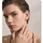 Zirconia Helix Flat Back Earring – Waterproof 18K Gold Plated Earring | Ezra Gems