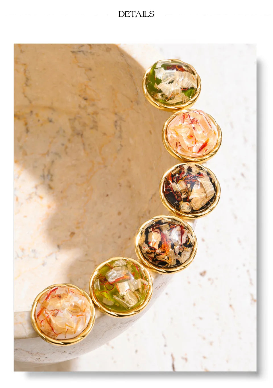 Round Resin Gold Stud Earrings – Waterproof 18K Gold Plated Earrings | Ezra Gems