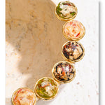 Round Resin Gold Stud Earrings – Waterproof 18K Gold Plated Earrings | Ezra Gems