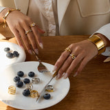 Irregular Geometric White Zircon Ring – Waterproof 18K Gold Plated Ring | Ezra Gems