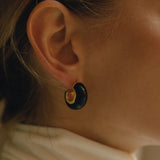 C Shape Resin Stud Earrings – Waterproof 18K Gold Plated Earrings | Ezra Gems