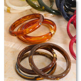 Stackable Multi-Color Resin Bangle – Waterproof 18K Gold Plated Bracelet | Ezra Gems