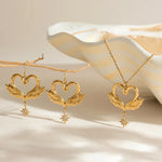 Swan Necklace and Earrings Set - Jewelry Sets