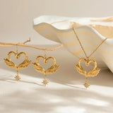 Swan Necklace and Earrings Set - Jewelry Sets