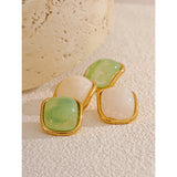 Colorful Resin Square Stud Earrings