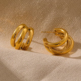 Gold Geometric Statement Hoop Earrings