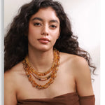 Layered Resin Bead Bib Necklace – Waterproof 18K Gold Plated Necklace | Ezra Gems