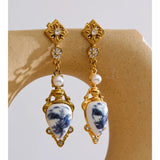 Resin Flower Drop Earrings