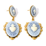 Resin Heart Flower Drop Earrings – Waterproof 18K Gold Plated Earrings | Ezra Gems