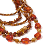Layered Resin Bead Bib Necklace – Waterproof 18K Gold Plated Necklace | Ezra Gems