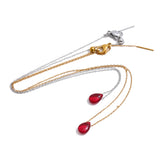 Red Resin Water Drop Pendant Necklace – Waterproof 18K Gold Plated Necklace | Ezra Gems