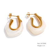 Multi-Color Resin Round & Square Geometric Earrings