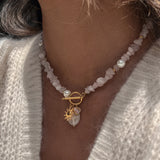 Resin Zircon Pendant Necklace