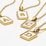 Mother of Pearl Initial Necklace – Waterproof 18K Gold Plated Necklace | Ezra Gems