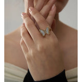 Butterfly Shell Ring - Natural Inlay Design