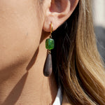 Wooden Water Drop Resin Earrings – Waterproof 18K Gold Plated Earrings | Ezra Gems