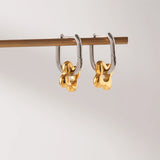 Hollow Flower Charm Huggie Earrings – Waterproof 18K Gold Plated Earrings | Ezra Gems