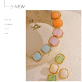 Colorful Resin Square Stud Earrings