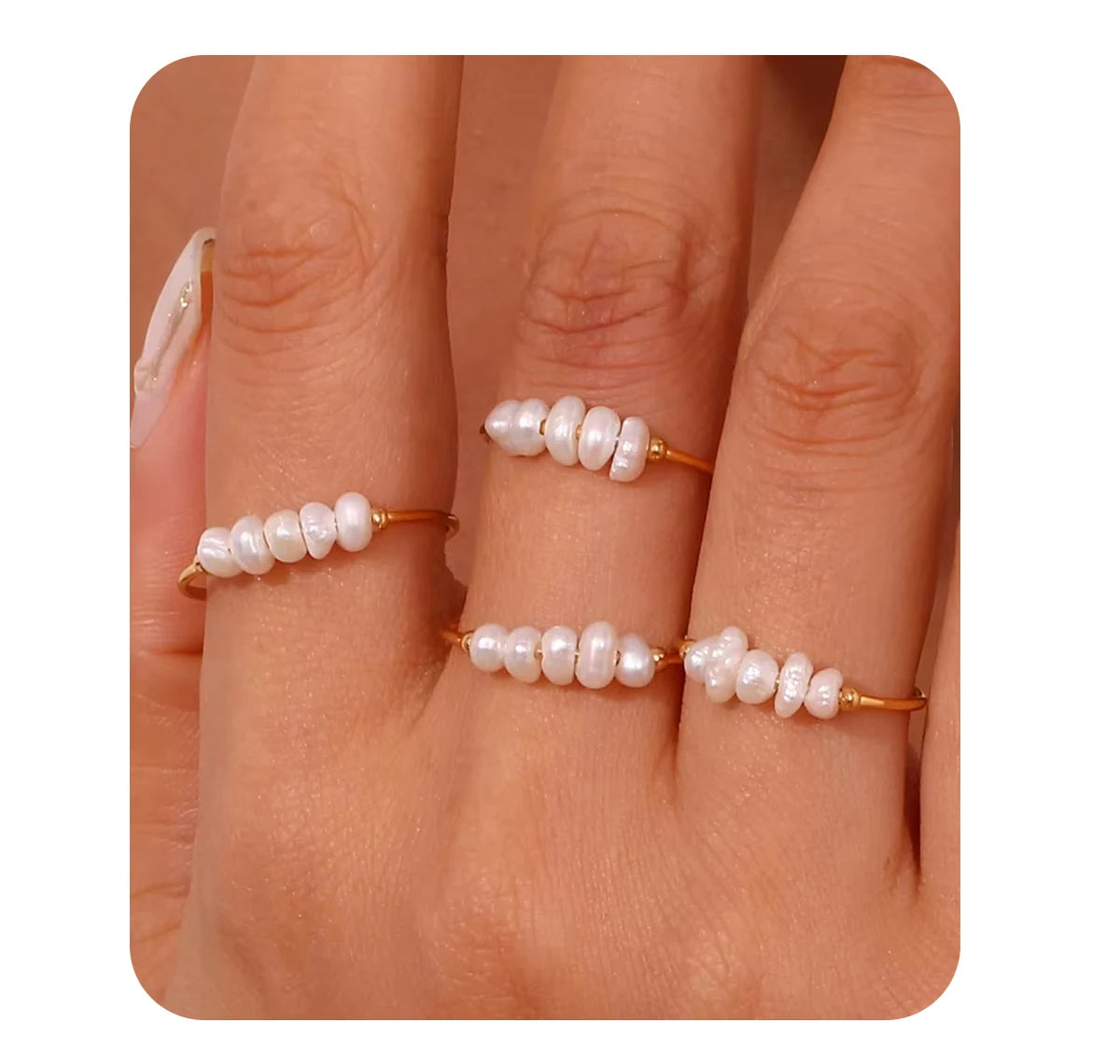Freshwater Pearl Solitaire Ring – Waterproof 18K Gold Plated Ring | Ezra Gems