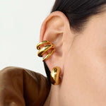 Three Layer Ear Clip Earrings – Waterproof 18K Gold Plated Earrings | Ezra Gems