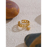 Heart Chain Drop Ring