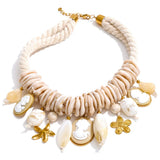 Braided Rope Resin Portrait Charm Necklace – Waterproof 18K Gold Plated Necklace | Ezra Gems