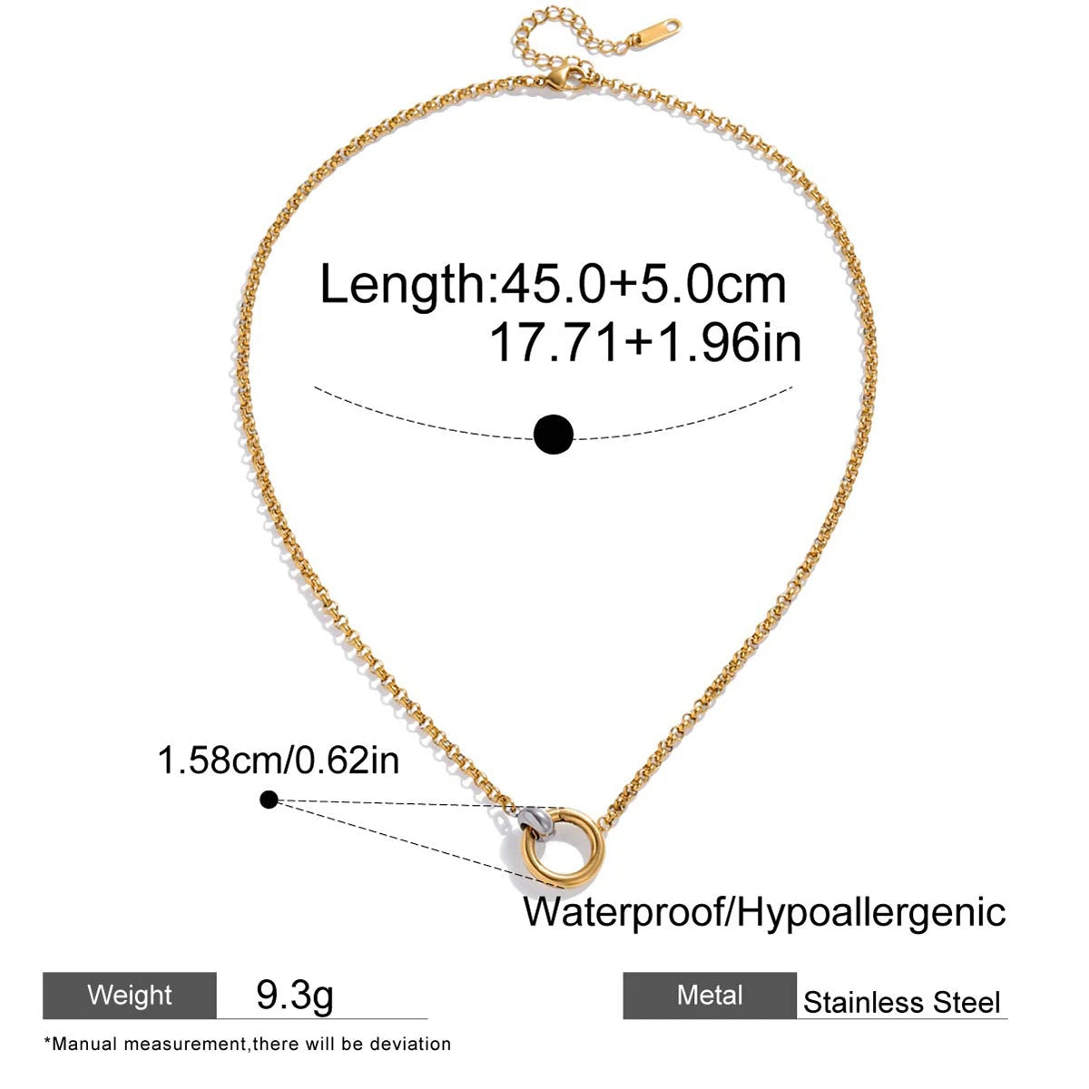 Circle Cross Pendant Necklace – Waterproof 18K Gold Plated Necklace | Ezra Gems