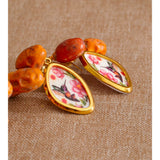 Acrylic Flower & Bird Drop Earrings