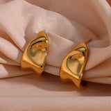 Geometric Trapezoid Creole Hoop Earrings – Waterproof 18K Gold Plated Earrings | Ezra Gems