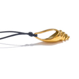 Conch Shell Leather Pendant Necklace