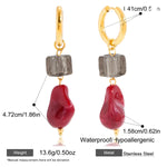 Vintage Resin Drop Earrings – Waterproof 18K Gold Plated Earrings | Ezra Gems