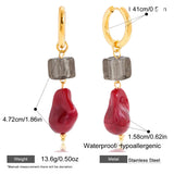 Vintage Resin Drop Earrings – Waterproof 18K Gold Plated Earrings | Ezra Gems