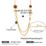 Vintage Resin Heart Pendant Necklace – Waterproof 18K Gold Plated Necklace | Ezra Gems