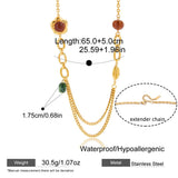 Vintage Resin Heart Pendant Necklace – Waterproof 18K Gold Plated Necklace | Ezra Gems