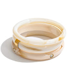 Stackable Multi-Color Resin Bangle – Waterproof 18K Gold Plated Bracelet | Ezra Gems