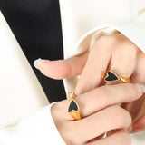 Black Heart Shell Ring