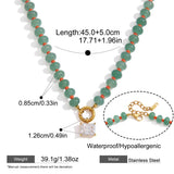 Natural Stone Bead Pendant Necklace
