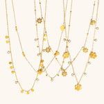 Zircon Butterfly Flower Pendant Necklace – Waterproof 18K Gold Plated Necklace | Ezra Gems