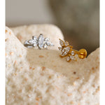 Shiny Cubic Zirconia Flat Back Earring – Waterproof 18K Gold Plated Earring | Ezra Gems