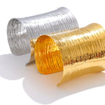 Statement Wide Metal Cuff Bracelet – Waterproof 18K Gold Plated Bracelet | Ezra Gems
